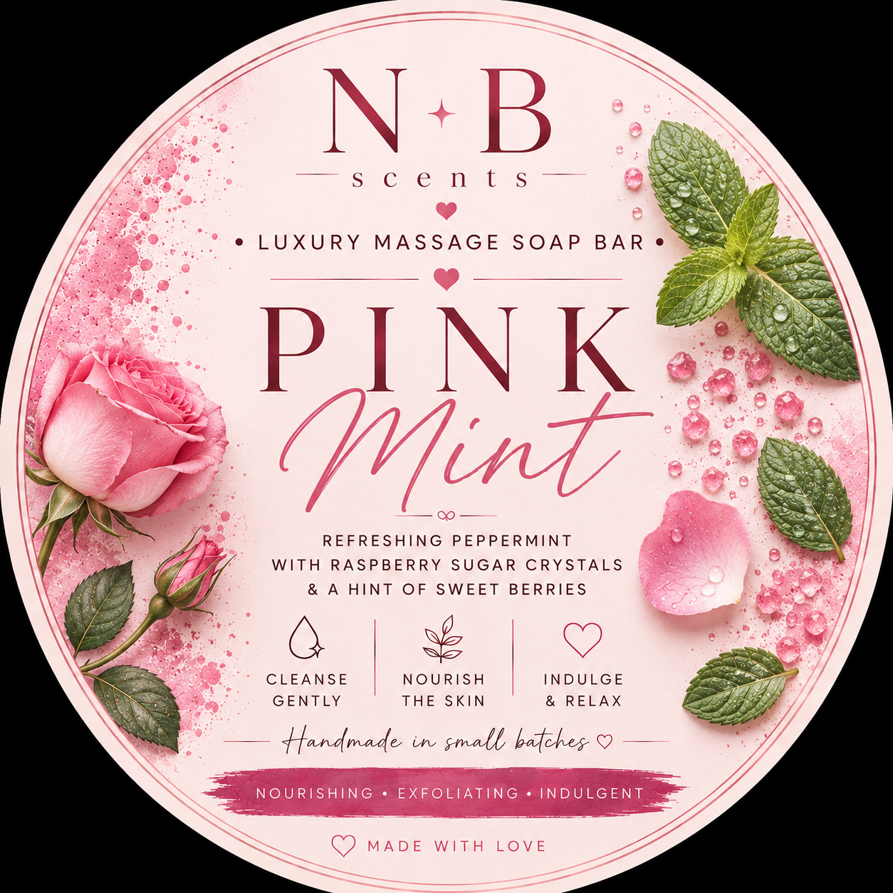 Pink Mint Massage Soap Bar
